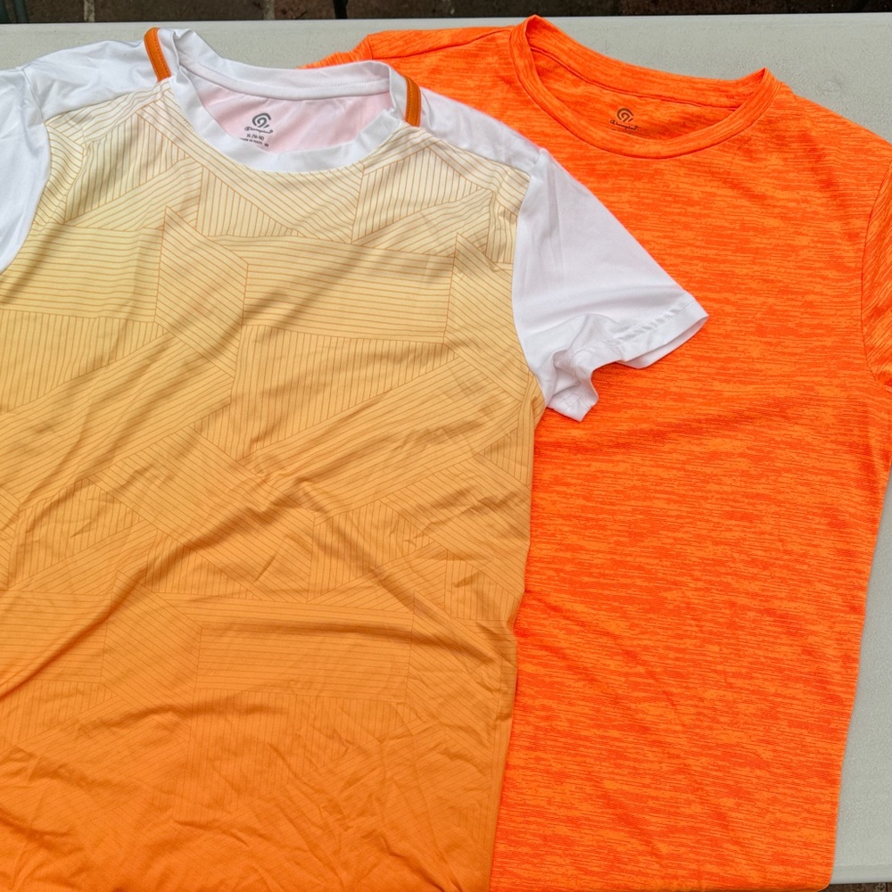 Boys Athletic Gradient & Neon Orange Tee Duo